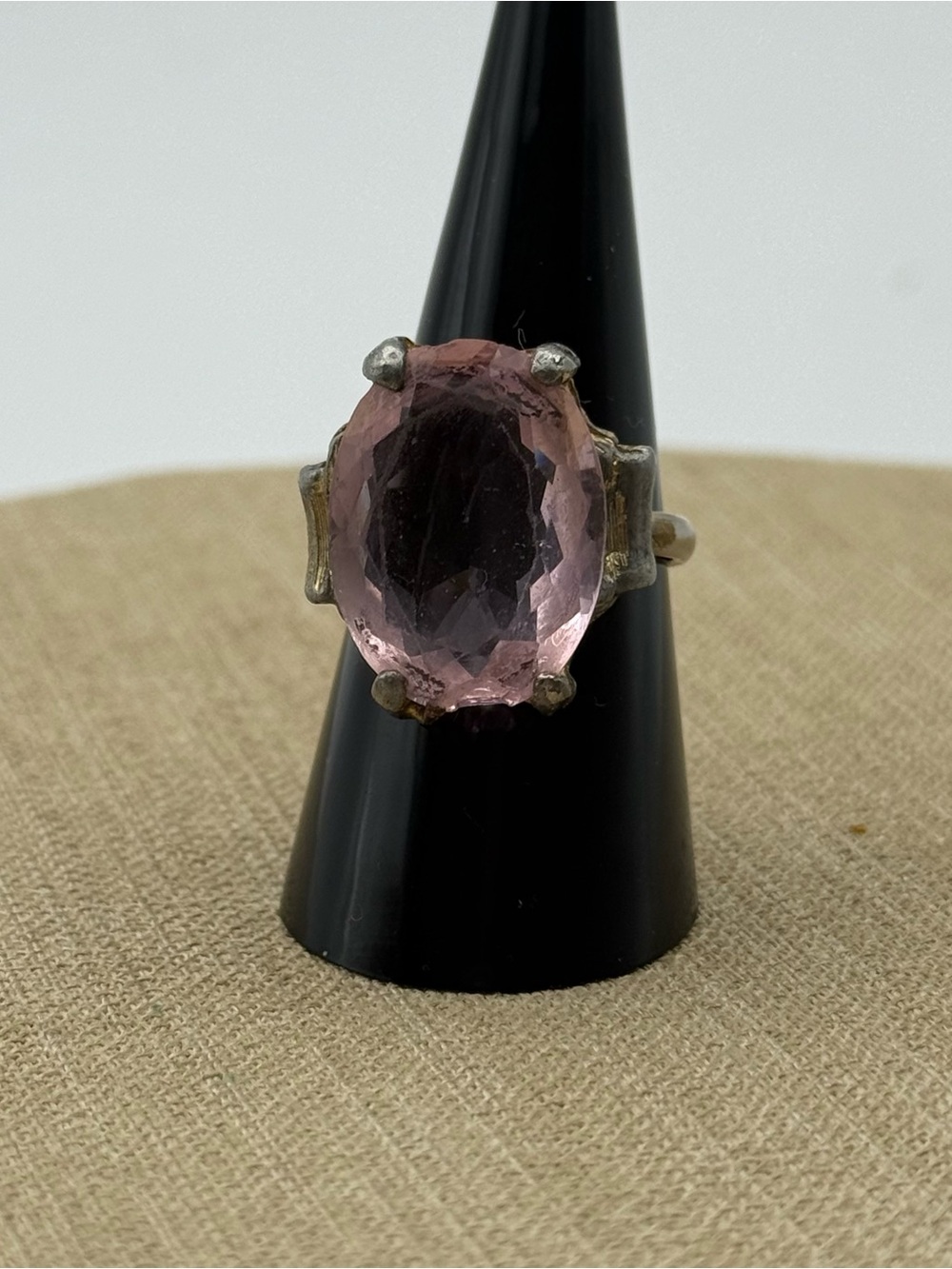 Pink Oval Gemstone Ring - Elegant Women's Statement Ring